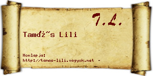 Tamás Lili névjegykártya