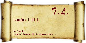 Tamás Lili névjegykártya