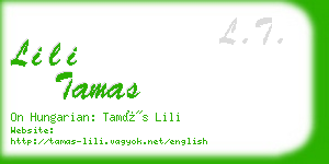 lili tamas business card